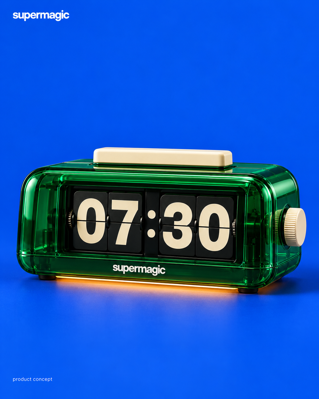 Supermagic flip alarm clock concept